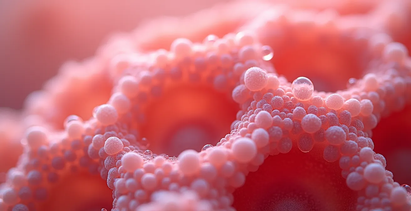 Représentation macro des alvéoles pulmonaires en processus de régénération après l'arrêt du tabac