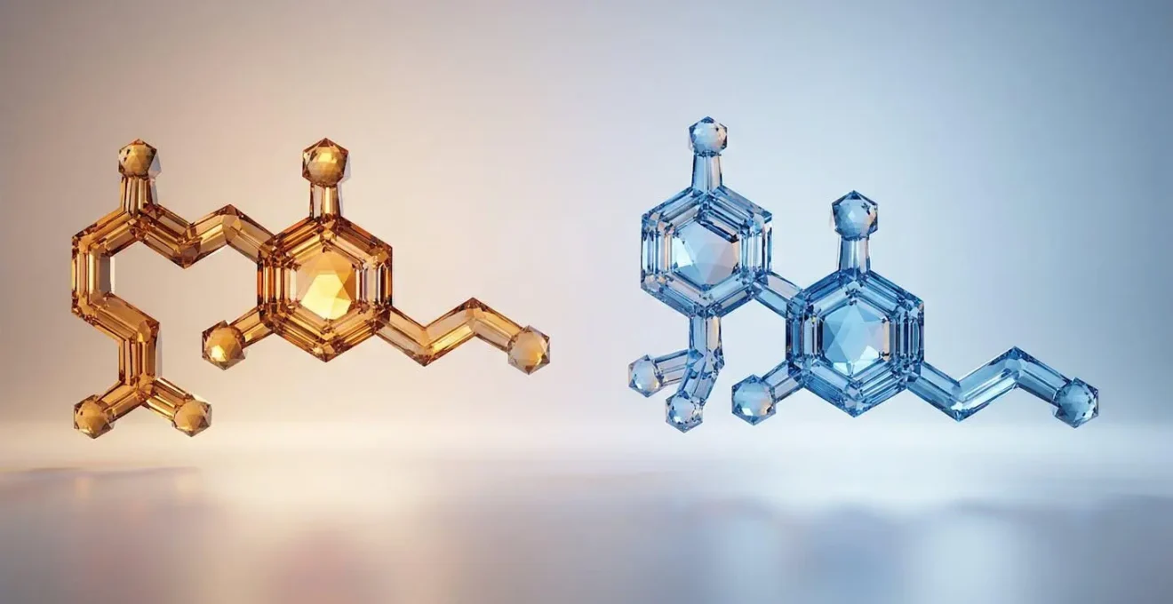 Comparaison moléculaire entre CBG et CBD avec mise en évidence des sites d'action anti-inflammatoires