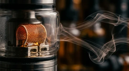 Clearomiseur haut de gamme avec vapeur parfumée et fioles d'e-liquides artisanaux