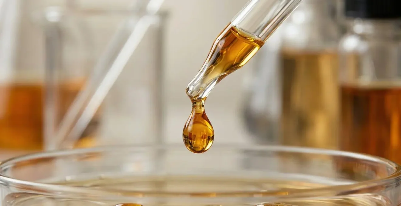 Mesure précise de terpènes dans un environnement de laboratoire illustrant l'importance du dosage.