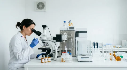 Contrôle qualité d'un e-liquide français en laboratoire avec analyse chromatographique