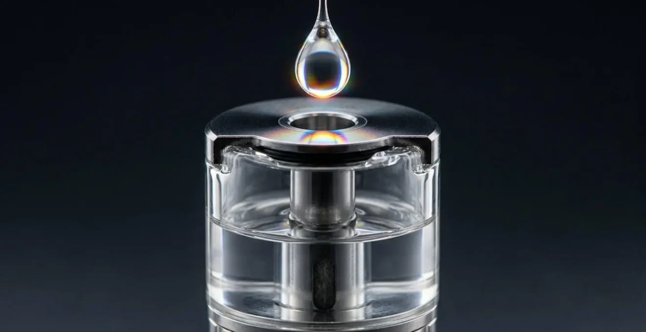 Vue en coupe d'un système de remplissage par le haut d'une cigarette électronique