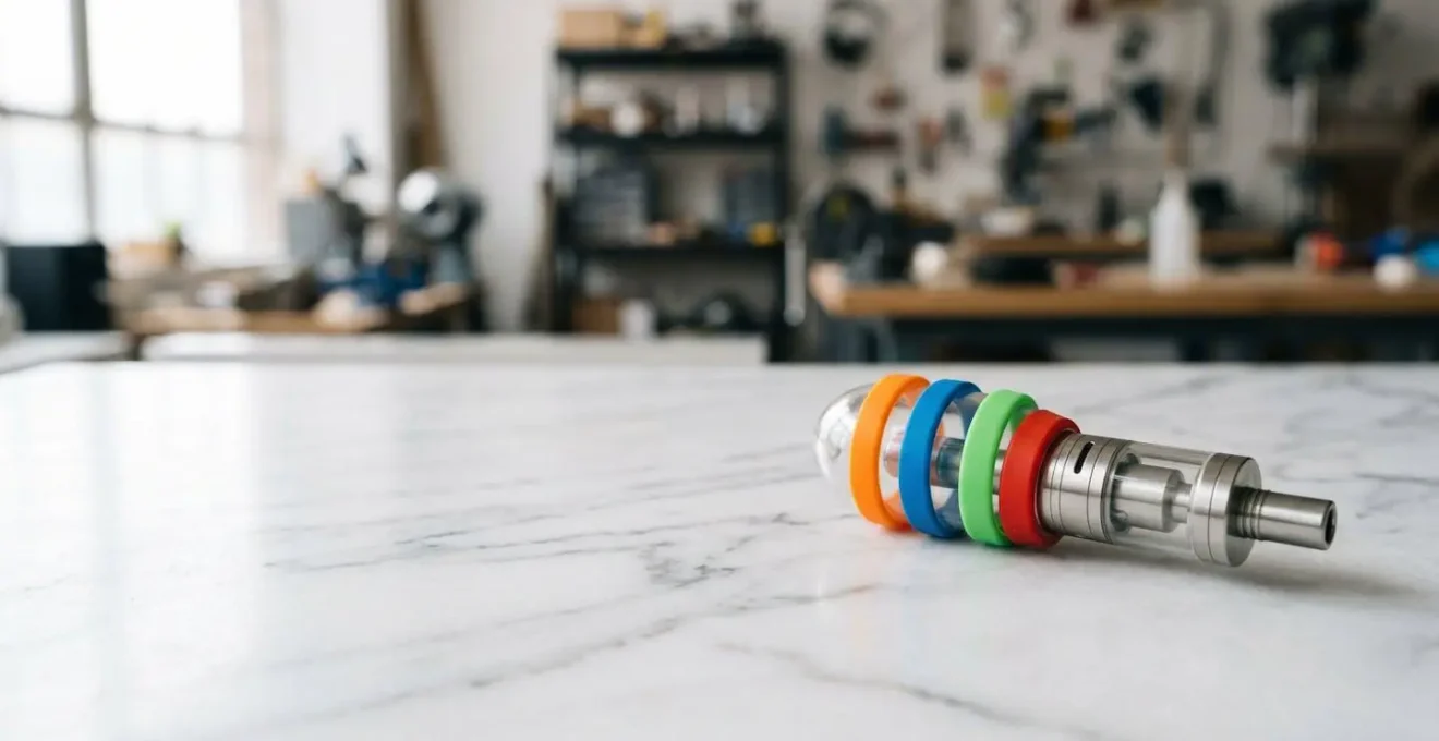 Anneau de protection en silicone installé sur un réservoir pyrex bulb