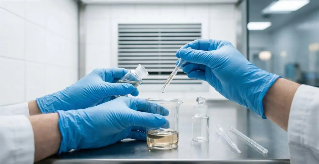 Plan de travail professionnel stérile pour préparation d'e-liquides CBD